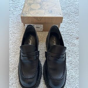 Free People chunky black loafers